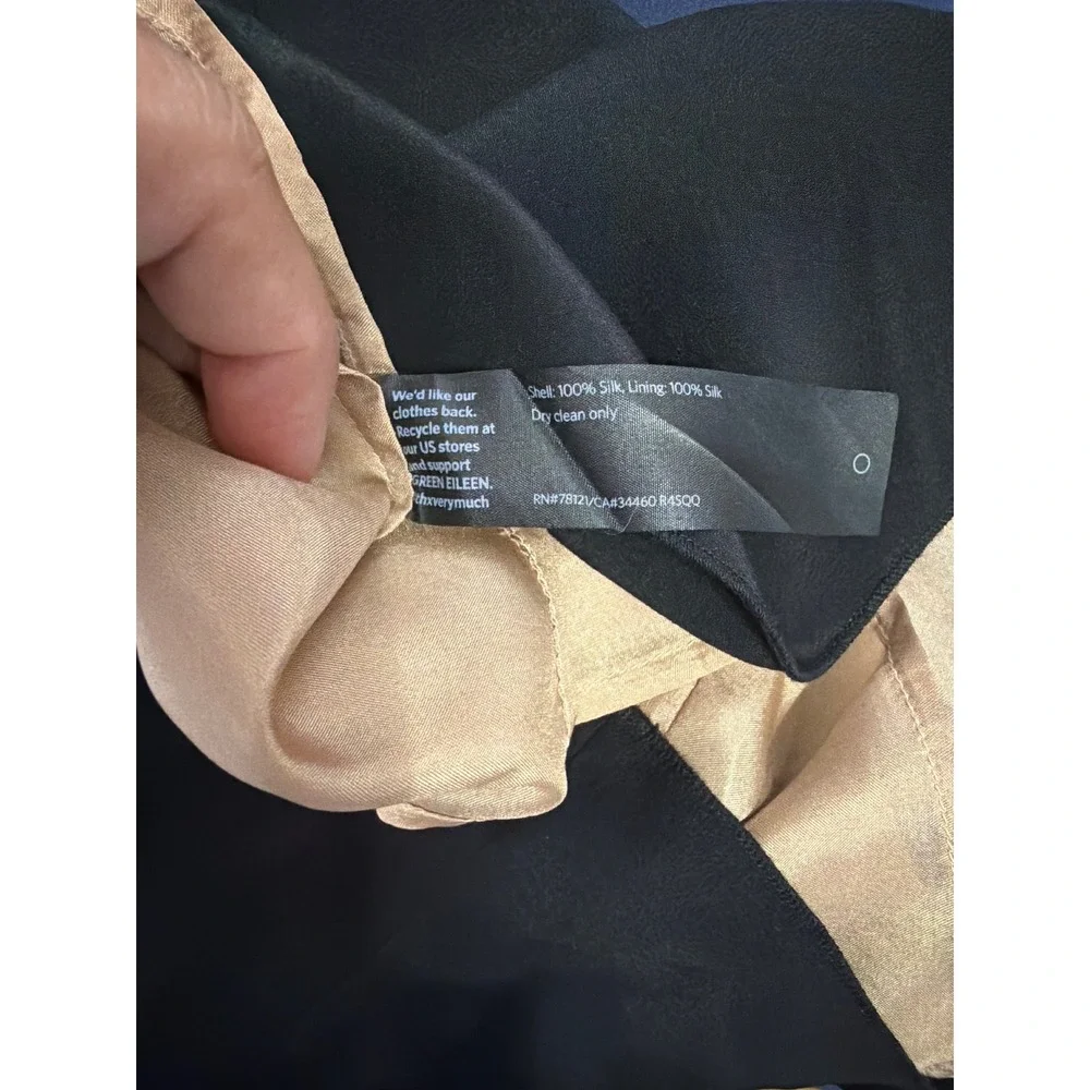 Eileen Fisher Tank Top Women Medium Black Gold Silk Sequined Racerback Shell - Picture 6 of 6